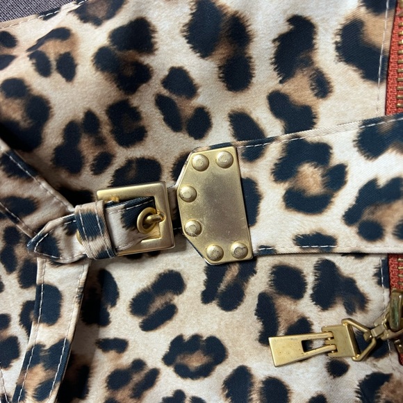 4G by Gizia skirt rhinestones bling buckles cheetah leopard print orange mini - Picture 6 of 8